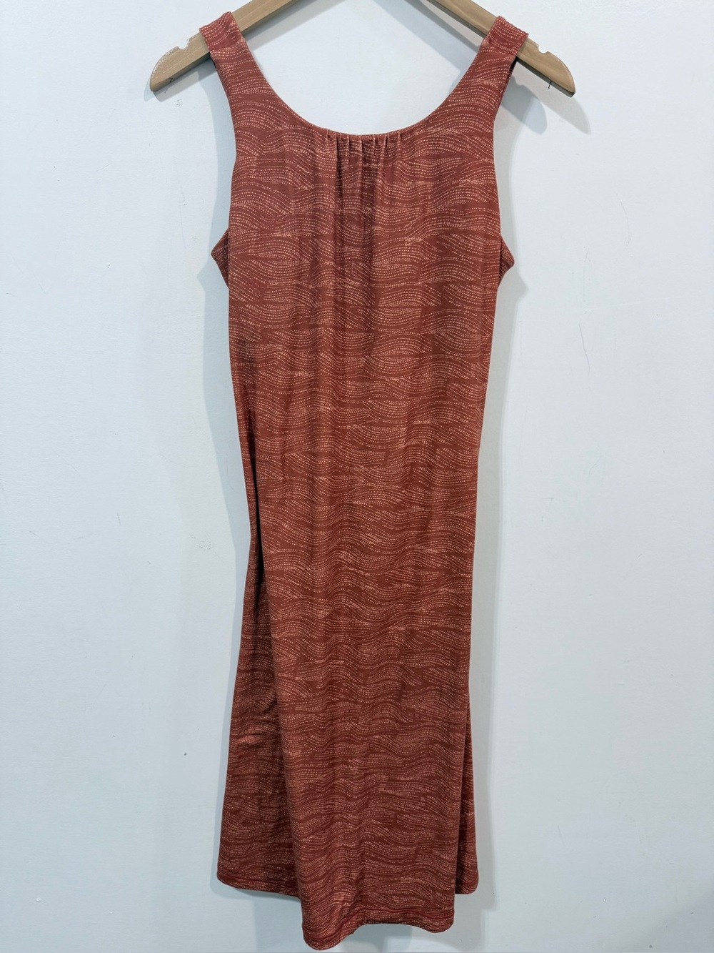Prana Skypath Rust Twist Back Open Back Midi Dress Size L